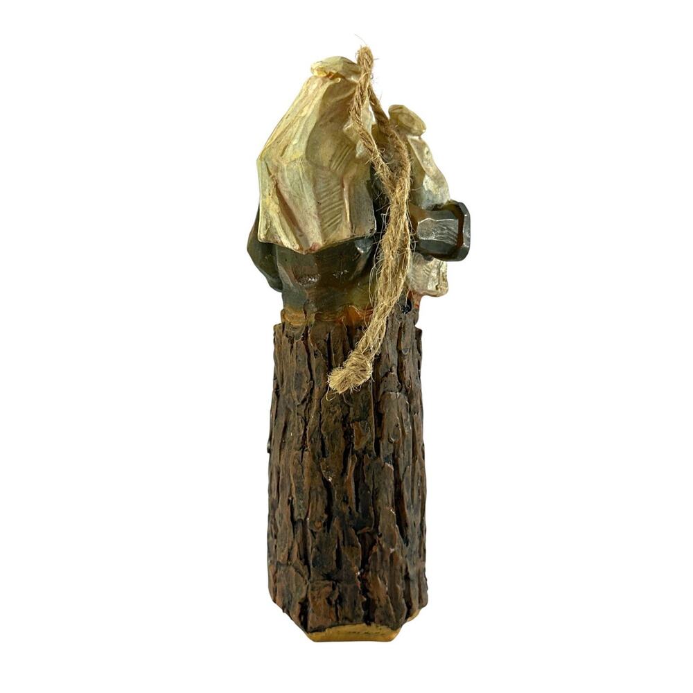 Vintage Style Holy Family Nativity Ornament 5” Resin Rustic Tree Bark Christmas - Picture 6 of 7